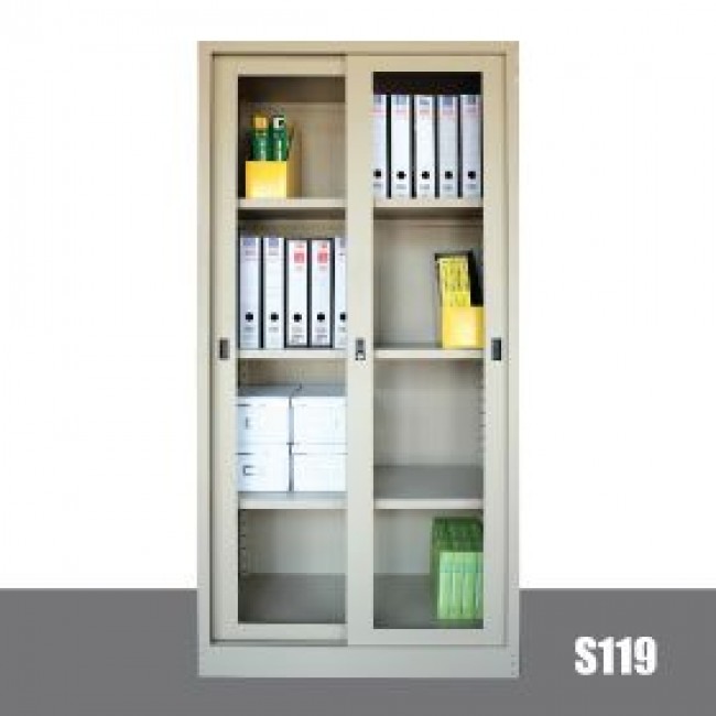 Sliding Glass Door Cupboard Filing Cabinet Locker Steel